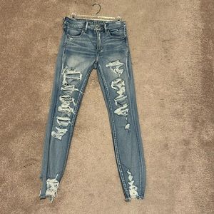 American eagle stretchy ripped skinny jeans size 6